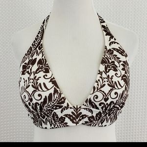 Victoria's Secret Brown Floral Halter Bikini Top L